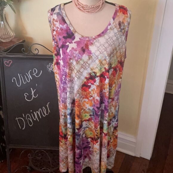 Jete Gwynnie B Sz 1X Floral Stretch Dress EUC - Picture 4 of 8